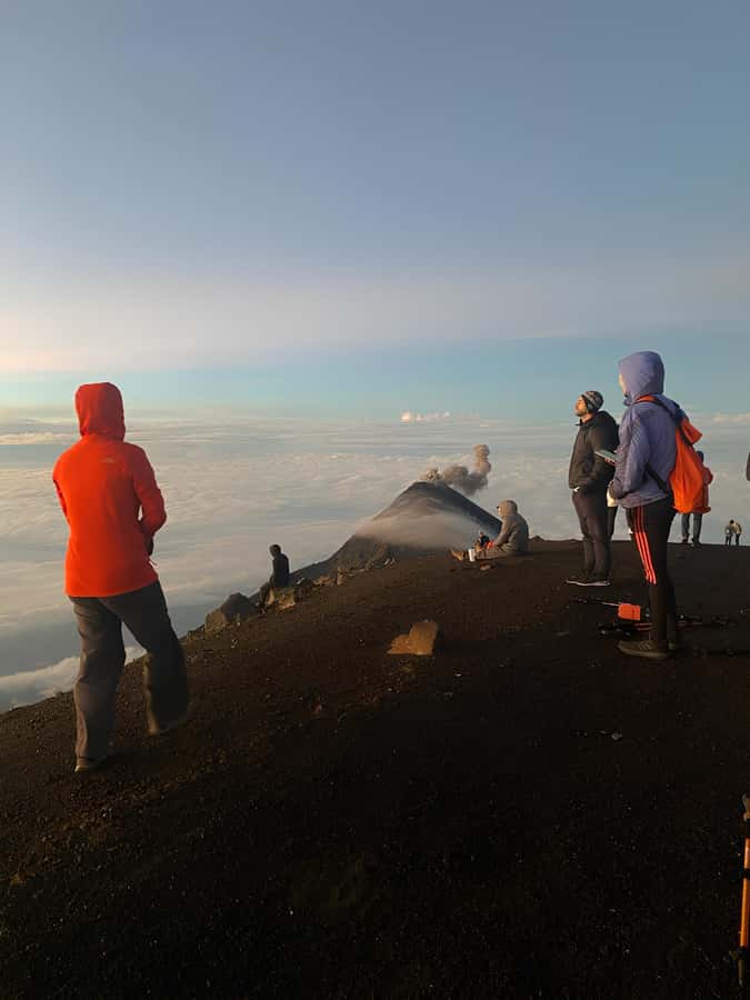 From Antigua: Adventure, 2-Day Hiking to Acatenango Volcano - Base camp above the clouds