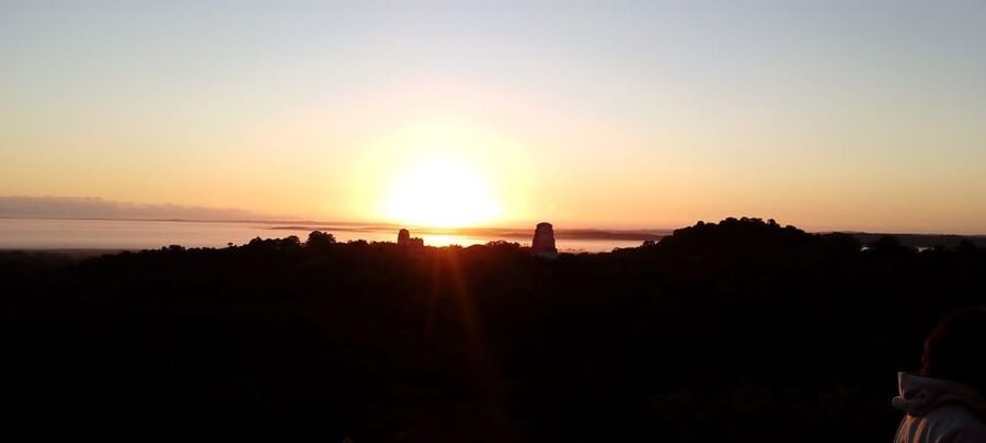 From Flores: Tikal Sunset Tour - Sunset from Mundo Perdido