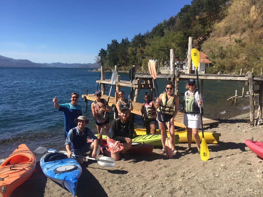 Kayak Hike Adventure. Visit Tzununa, Jaibalito, Santa Cruz - Changing from paddler to hiker