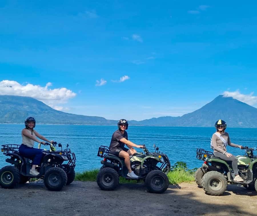 Panajachel: Lake Atitlan Villages ATV Tour - Grinding Guatemalan coffee in the plaza