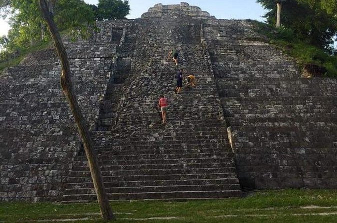Private Yaxha Archaeological Sunset Tour - The final climb to Temple 216