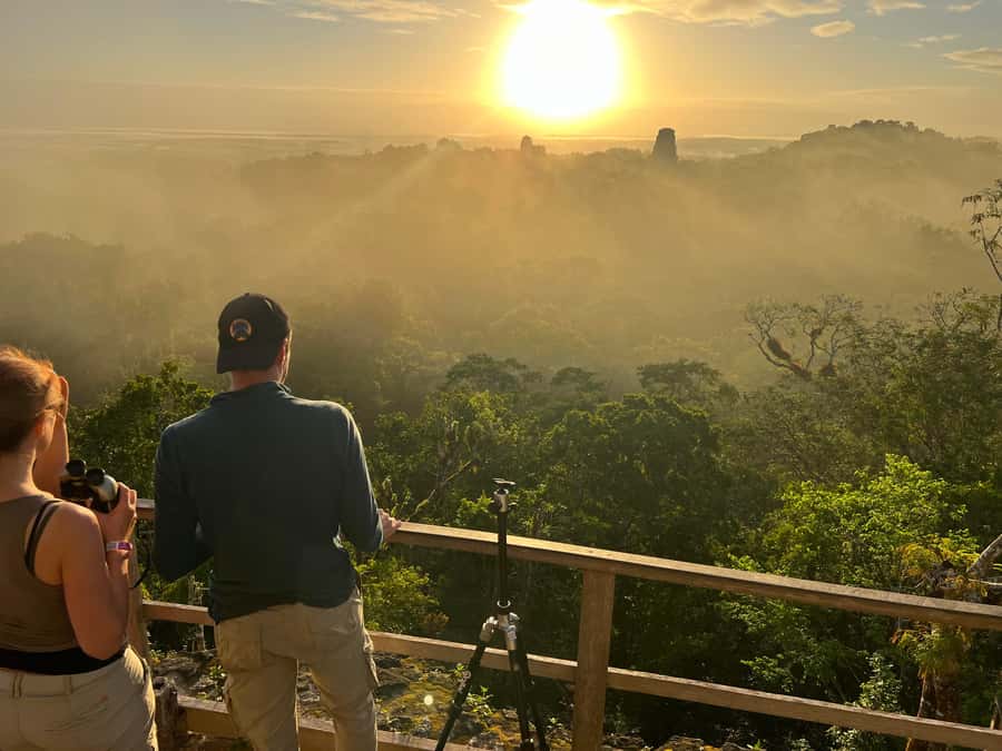 Tikal Sunrise, Archeological focus and Wildlife Spotting - Temple IV before sunrise